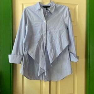 White House Black Market Blue Striped Shirt